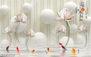 Tranh hoa sen cá  chép 3D chất lượng cao