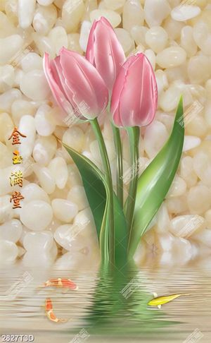 Tranh gắn tường hoa tulip giả ngọc chất lượng cao