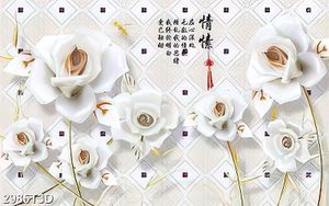 Tranh gắn tường hoa giả ngọc  màu trắng sang trọng