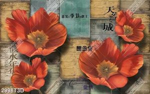 Tranh tường hoa đỏ đẹp chất lượng cao