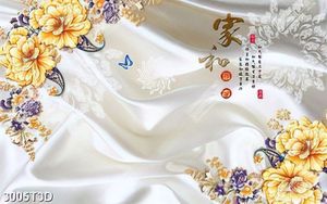 Tranh hoa mặt lụa và chữ hán