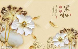 Tranh bếp hoa và cá chép chất lượng cao