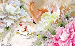 Tranh giả ngọc hoa và chim công đẹp