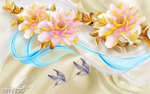 Tranh gắn tường hoa và bướm mặt lụa in uv