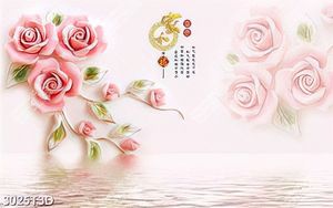 Tranh gắn tường hoa hồng 3D  chất lượng cao
