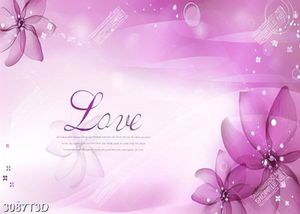 Tranh dán tường hoa tím chữa LOVE  đẹp