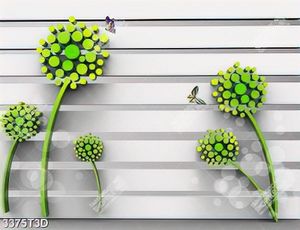 Tranh 3D hoa ghép màu xanh lá hiện đại psd