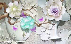 Tranh hoa 3D đính ngọc trai chất lượng cao