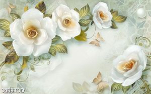 Tranh lụa hoa hồng 3D đẹp hiện đại
