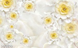 Tranh giả ngọc hoa trắng vàng đẹp trang trí phòng khách