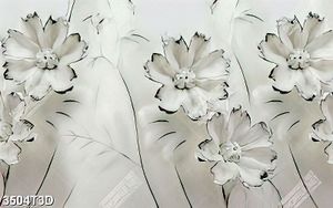 Tranh hoa 3D giả ngọc trắng in kính chất lượng cao
