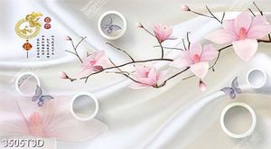Tranh lụa cành hoa và bướm in uv đẹp nhất