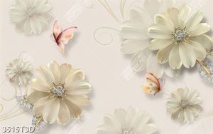 Tranh lụa hoa cúc đính đá và bướm in uv