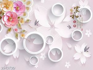Tranh hoa 3D và chữ hán trang trí nội thất