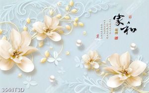Tranh hoa và ngọc trai 3D chứ hán đẹp nhất
