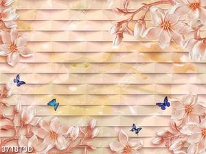 Tranh giả ngọc hoa anh đào và bướm đẹp in kính