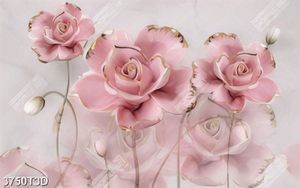 Tranh 3D hoa hồng trang trí phòng ngủ