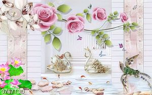 Tranh 3D hoa hồng và bướm in kính file psd