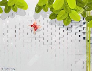 Tranh bếp lá cây và bướm trên nền gạch đẹp nhất