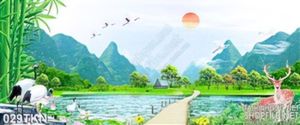 Tranh phong cảnh hữu tình bên dòng sông