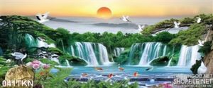 Tranh thác nước và cây Tùng