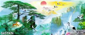 Tranh sơn dầu chim Hạc và cây Tùng đẹp nhất