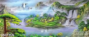 Tranh sơn dầu cây Tùng và chim hạc đẹp nhất