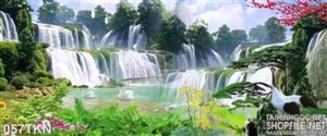 Tranh thác Bản Giốc và chim Hạc