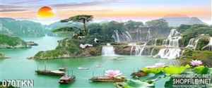 Tranh thác nước và du thuyền