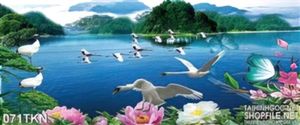 Tranh sơn thủy và chim Hạc đẹp nhất hiện nay