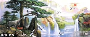 Tranh thác nước và chim Hạc đẹp nhất
