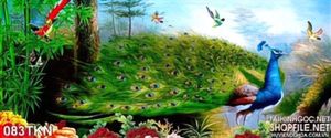 Tranh sơn dầu chim công mới nhất