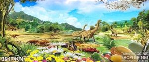 Tranh thế giới khủng long trang trí bếp