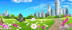 Tranh thành phố hiện đại trang trí bếp