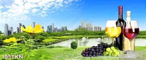 Tranh rượu vang và phong cảnh thành phố đẹp