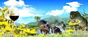 Tranh thế giới khủng long trang trí bếp