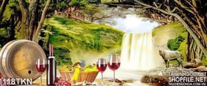 Tranh thác nước trong rừng đẹp