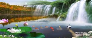 Tranh thác nước và chim Hạc đẹp nhất