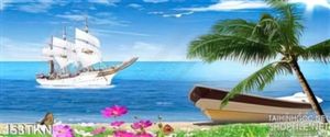 Tranh biển thuận buồm xuôi gió