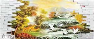 Tranh sơn dầu thác nước trong rừng