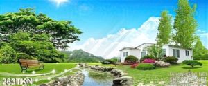 Tranh biệt thự và công viên bên sông