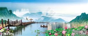 Tranh sơn thủy nghệ thuật trang trí phòng khách