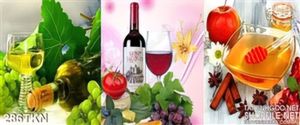Tranh lu rượu vang và trái cây