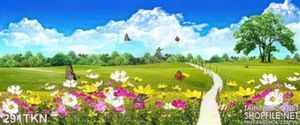 Tranh cánh đồng hoa hồ điệp