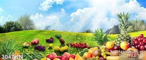 Tranh trái cây và đồi cỏ đẹp