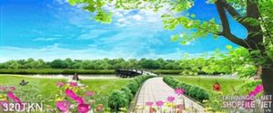 Tranh đồng cỏ bên dòng sông đẹp nhất