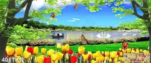 Tranh phong thủy và hoa tulip