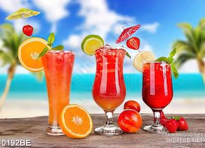 Tranh nước ép trái cây tươi giải khát treo bếp