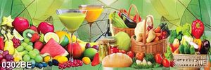 Tranh bếp ẩm thực trái cây tươi