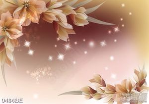 Tranh những nhành hoa lấp lánh ánh sao treo bếp